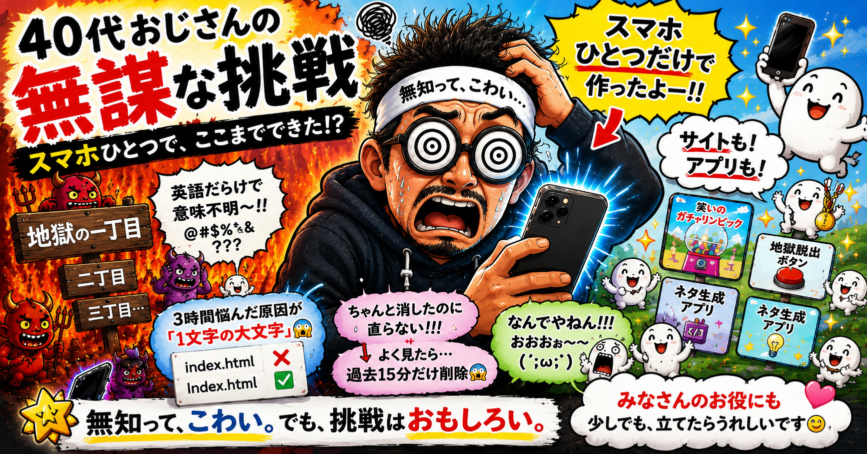 40代おじさんの無謀な挑戦 — スマホひとつで、ここまできた！？
